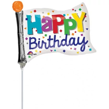 Happy Birthday zászló mini fólia lufi 25 cm (WP)