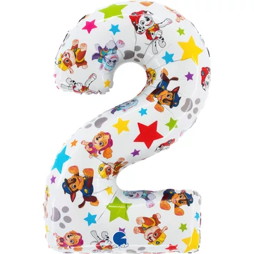 Mancs Őrjárat Star 2-es szám fólia lufi 66 cm