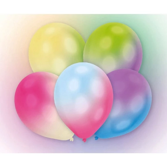 Világító LED Pastel Multicolor léggömb, lufi 5 db-os 11 inch (27,5 cm)