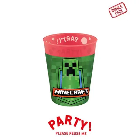 Minecraft Party micro prémium műanyag pohár szett 4 db-os 250 ml