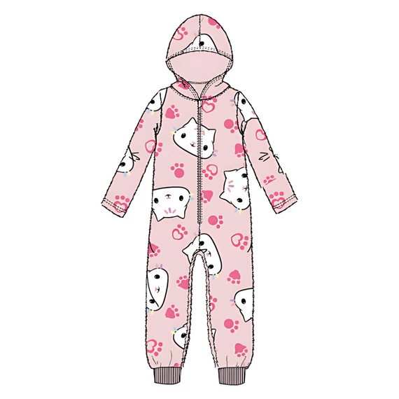 Gabi babaháza Cat Pink gyerek hosszú pizsama, overál 3 - 8 év / 98 - 128 cm