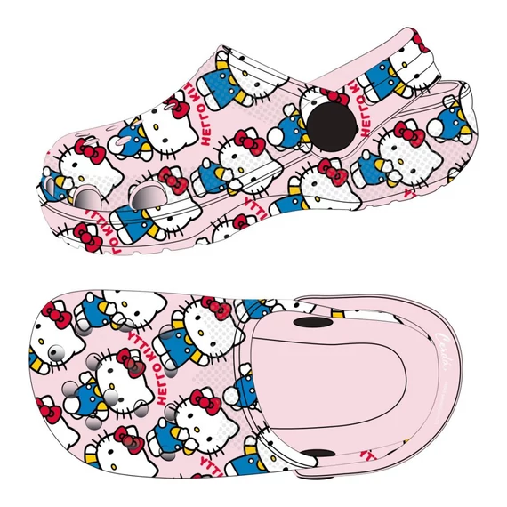 Hello Kitty Blue Dress gyerek papucs, clog 26-33