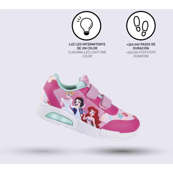 Disney Hercegnők Ladies LED villogó, világító utcai cipő 24