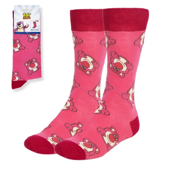 Disney Játékháború Lotso Pink felnőtt hosszú szárú zokni 36/43