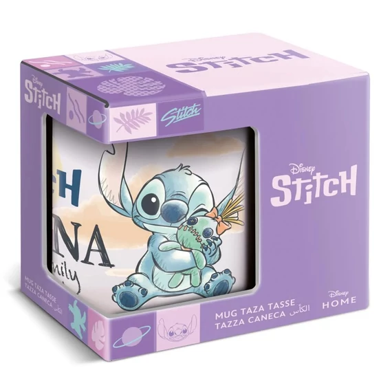Disney Lilo és Stitch, A csillagkutya Family porcelán bögre 325 ml (11 oz) Díszdobozban