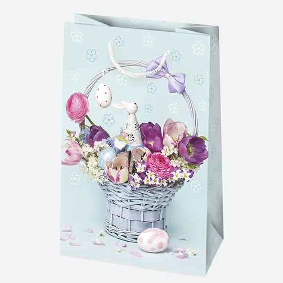 Húsvét Eggs papír ajándéktasak, ajándékzacskó 16x24x7 cm