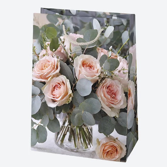 Virág Bouquet papír ajándéktasak, ajándékzacskó 23x32x11 cm