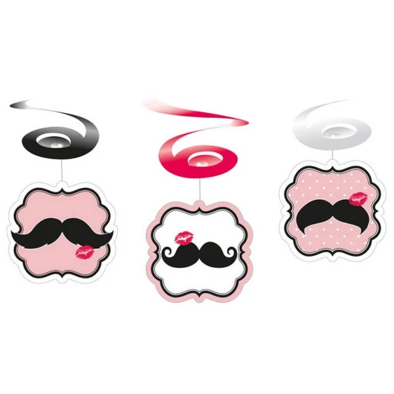 Bajusz Mustache szalag dekoráció 6 db-os szett