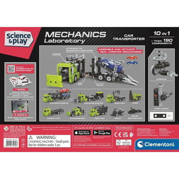 Autószállító Mechanics 10 az 1-ben építőjáték Clementoni