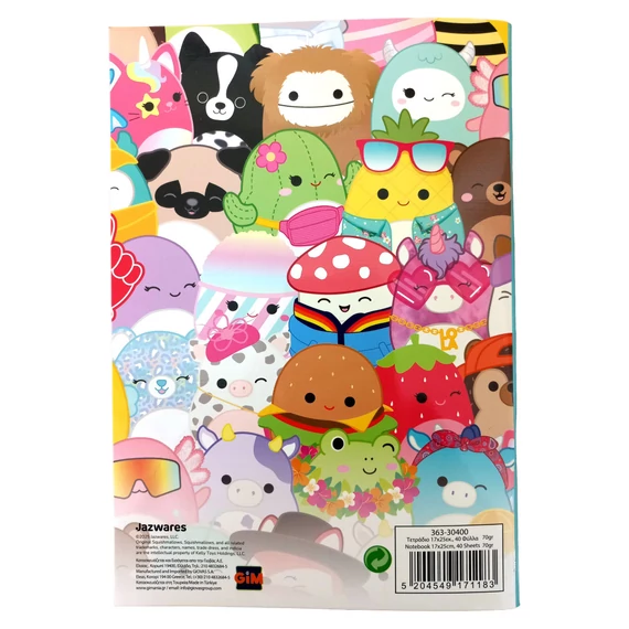 Squishmallows Feelin' B/5 vonalas füzet 40 lapos