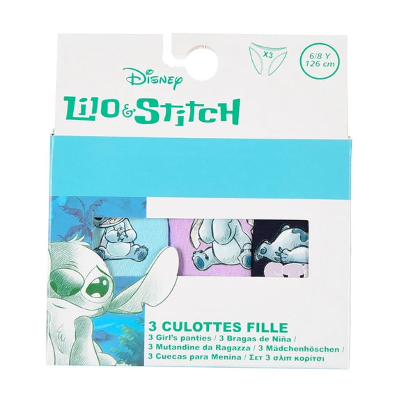 Disney Lilo és Stitch, A csillagkutya Alien gyerek fehérnemű, bugyi 3 darab/csomag 6 - 8 év / 116 - 128 cm