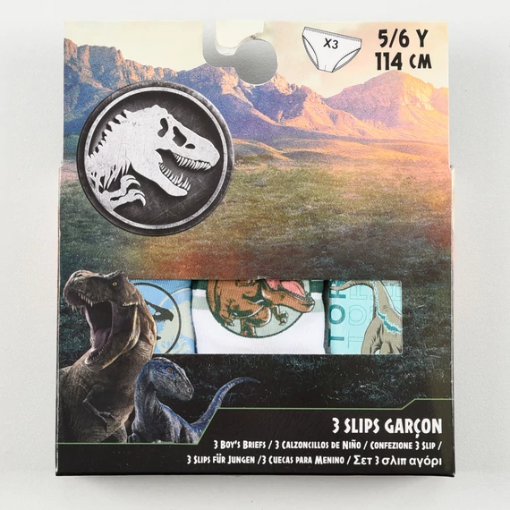 Jurassic World Raptor gyerek fehérnemű, alsó 3 darab/csomag 3 - 8 év / 98 - 128 cm