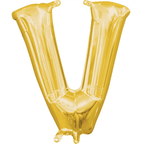 Arany Gold mini V betű fólia lufi 33 cm