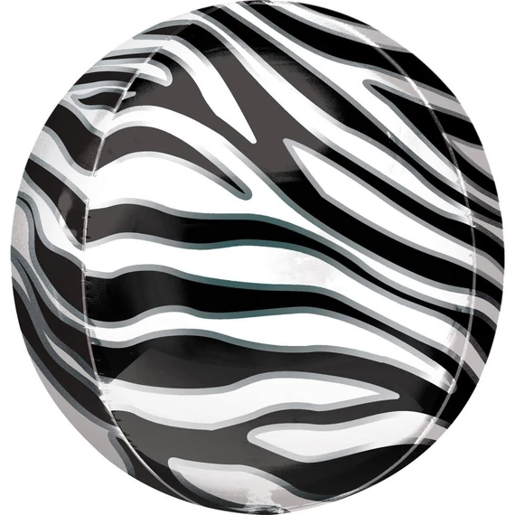Zebra mintás Safari gömb fólia lufi 40 cm