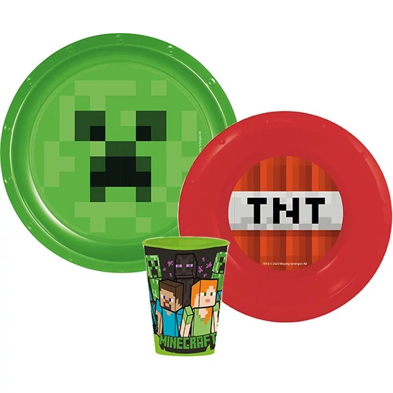 Minecraft TNT étkészlet, műanyag szett
