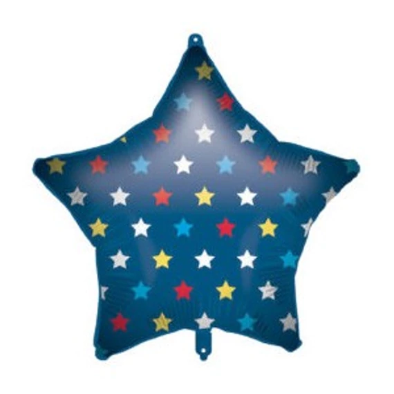 Csillag Blue Star fólia lufi 46 cm