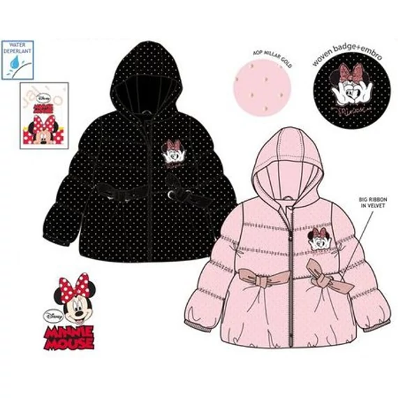 Disney Minnie Heart gyerek bélelt kabát 3 - 8 év / 98 - 128 cm