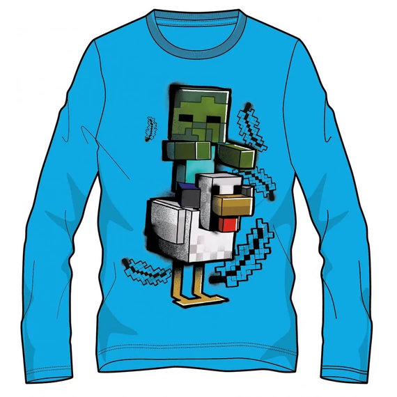 Minecraft Chicken Jockey gyerek hosszú ujjú póló, felső 6 - 12 év / 116 - 152 cm