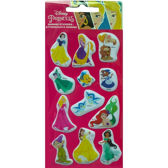 Disney Hercegnő Friends csillogó pufi szivacs matrica szett