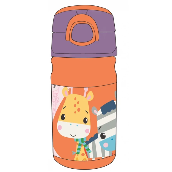 Fisher-Price Animals Jungle műanyag szívószálas kulacs akasztóval 350 ml