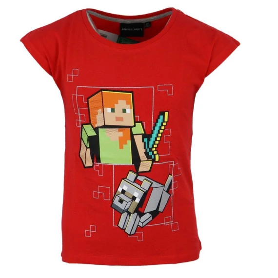 Minecraft Red gyerek rövid póló, felső 5 év / 110 cm