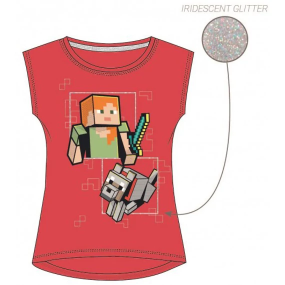 Minecraft Red gyerek rövid póló, felső 5 év / 110 cm