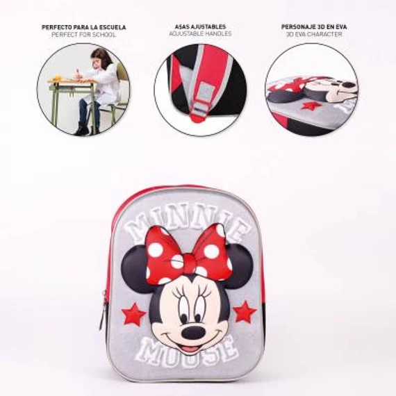 Disney Minnie Grey 3D hátizsák, táska 31 cm