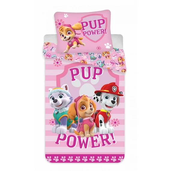 Mancs Őrjárat Pup Power Pink ágyneműhuzat 140×200cm, 70×90 cm microfibre