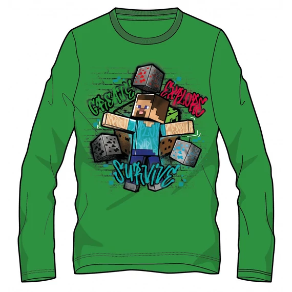 Minecraft Survive gyerek hosszú ujjú póló, felső 10 év / 140 cm