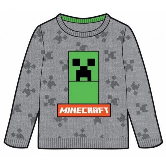 Minecraft Grey gyerek kötött pulóver 12 év / 152 cm