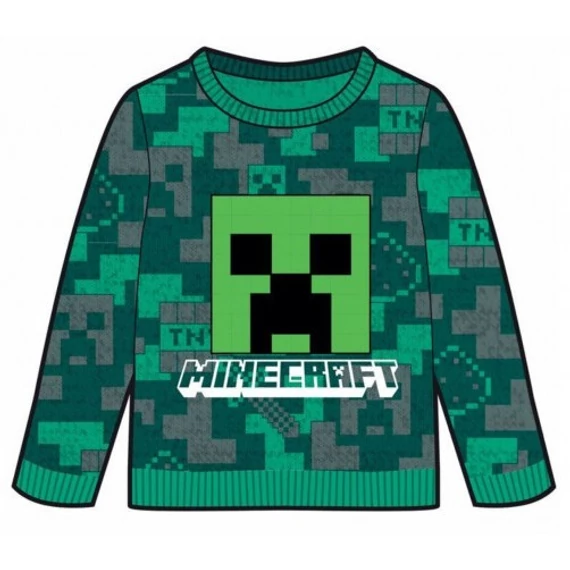 Minecraft Green gyerek kötött pulóver 9 év / 134 cm