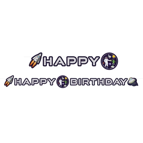 Űr Rocket Happy Birthday felirat 192 cm
