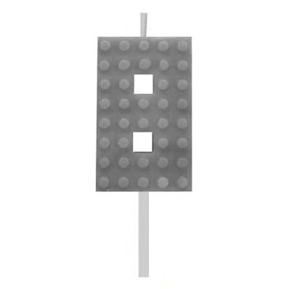 Építőkocka 8-as Grey Blocks tortagyertya, számgyertya