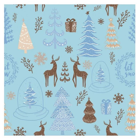 Karácsonyi Hello Winter Blue szalvéta 20 db-os 33x33 cm
