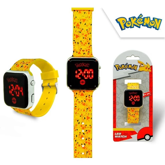 Pokémon Pikachu Yellow digitális LED karóra