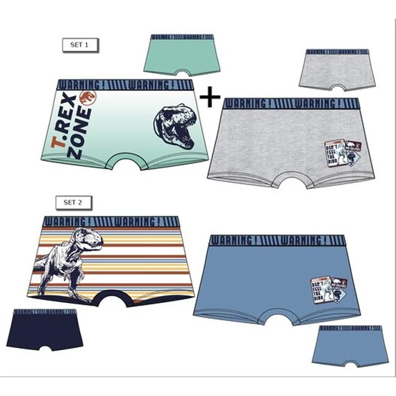 Jurassic World Zone gyerek boxeralsó 2 darab/csomag 2 - 8 év / 92 - 128 cm