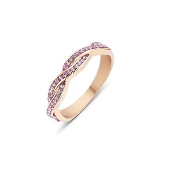 Victoria Rose gold színű rózsaszín köves gyűrű