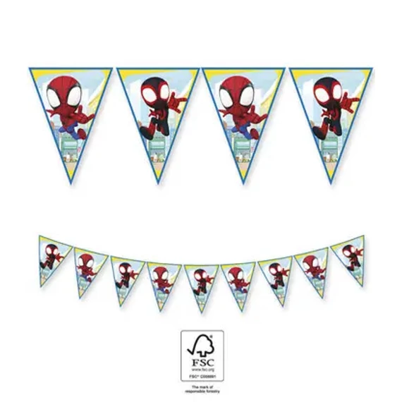 Pókember Spidey zászlófüzér FSC 2,3 m