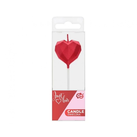 Szív Diamond Heart Red tortagyertya, gyertya