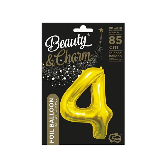 Arany Gold 4-es szám fólia lufi 85 cm