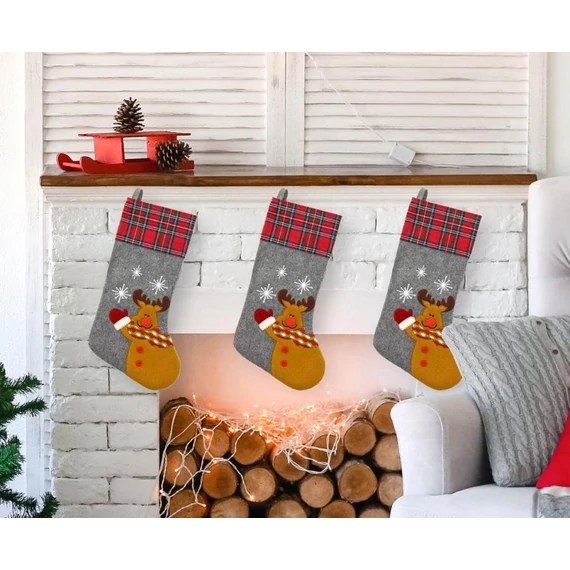 Karácsonyi Reindeer kandalló zokni, csizma 51 cm