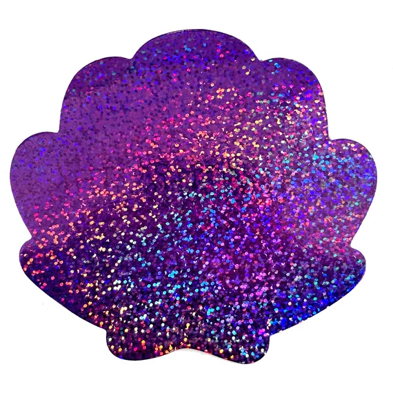 Kagyló hologrammos Adornment habszivacs forma 12 db-os