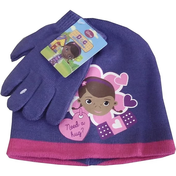 Disney Dr Plüssi Hug gyerek sapka + kesztyű szett 52-54 cm