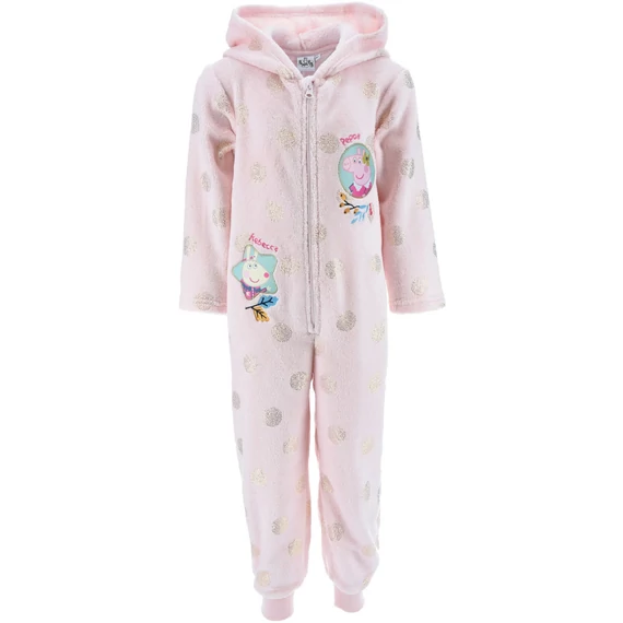 Peppa malac Pink Dots gyerek hosszú pizsama, overál 3 - 6 év / 98 - 116 cm