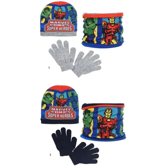 Bosszúállók Comics gyerek sapka + snood + kesztyű szett