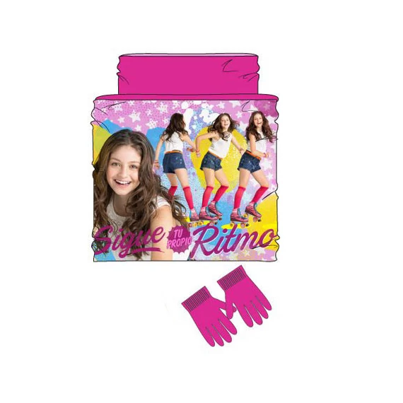 Disney Soy Luna Ritmo gyerek sál, snood + kesztyű szett