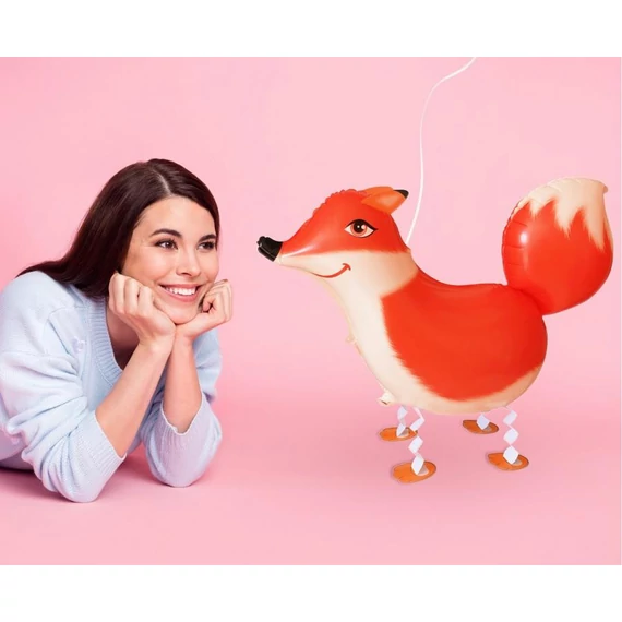 Róka TailTwist sétáló fólia lufi 69 cm