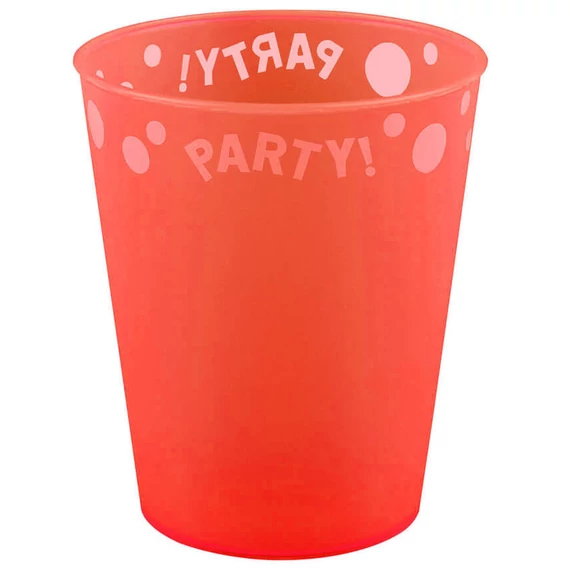 Orange Fluorescent, Narancssárga micro prémium műanyag pohár 250 ml