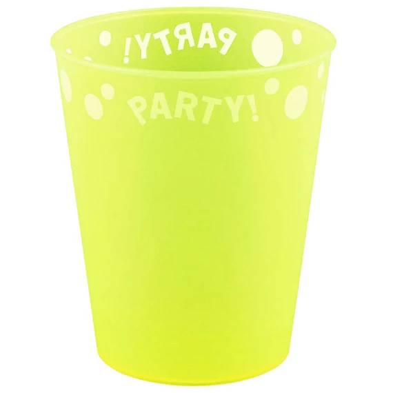 Yellow Fluorescent, Sárga micro prémium műanyag pohár 250 ml