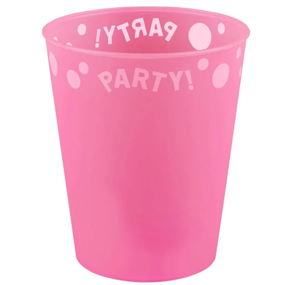 Pink, Rózsaszín micro prémium műanyag pohár 250 ml